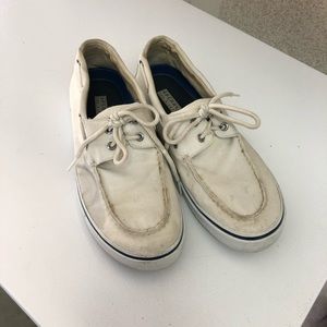 White canvas sperry topsider size 11 US